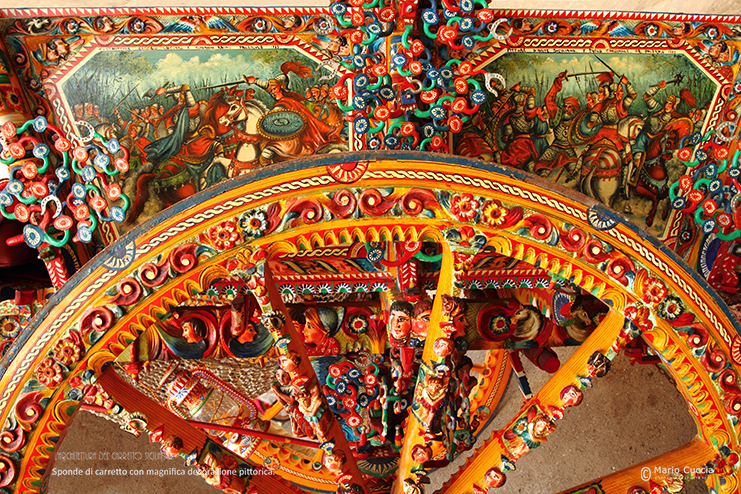 Sponda di carretto con magnifica decorazione pittorica